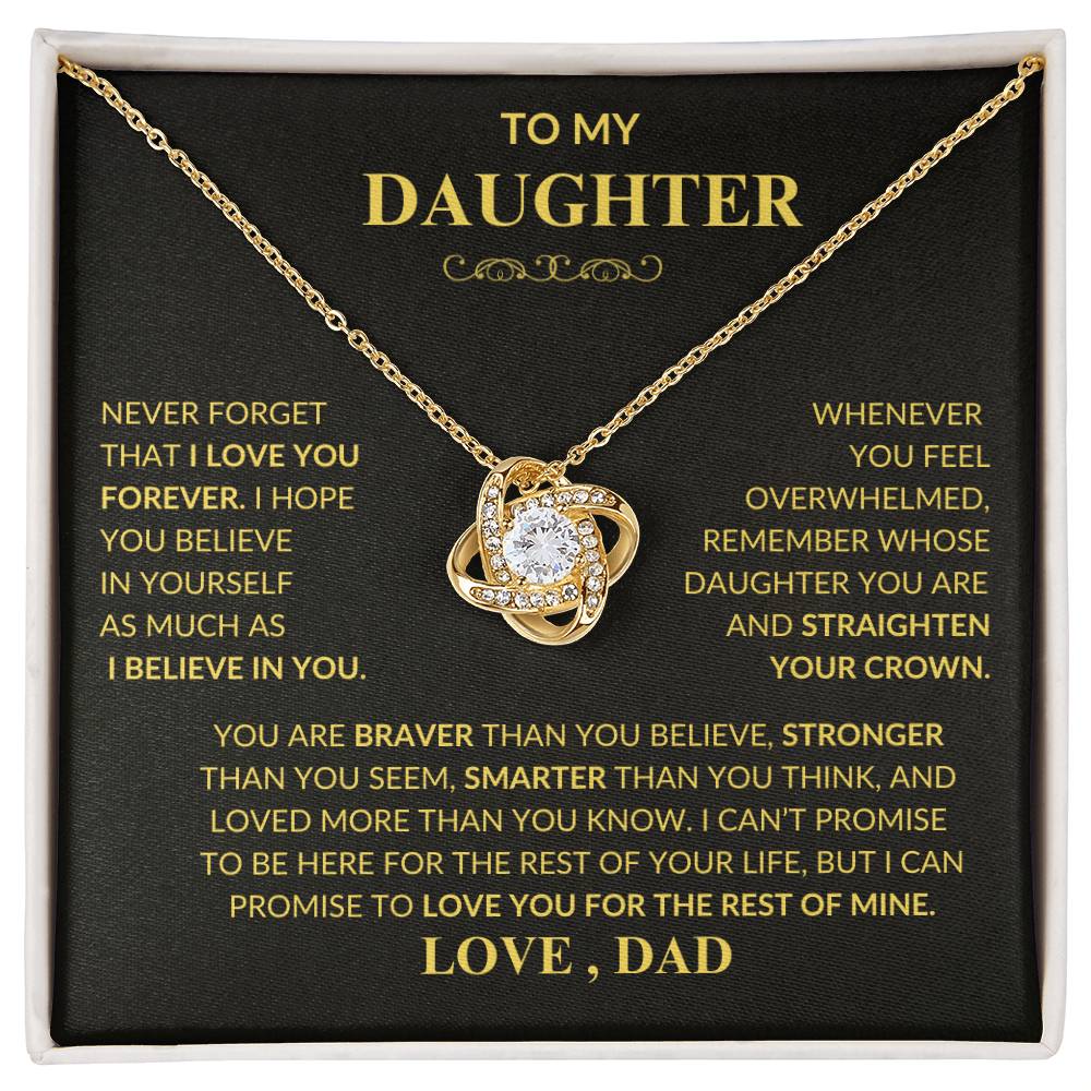 Beautiful Gift for Daughter From Dad "Never Forget That I Love You" Necklace,