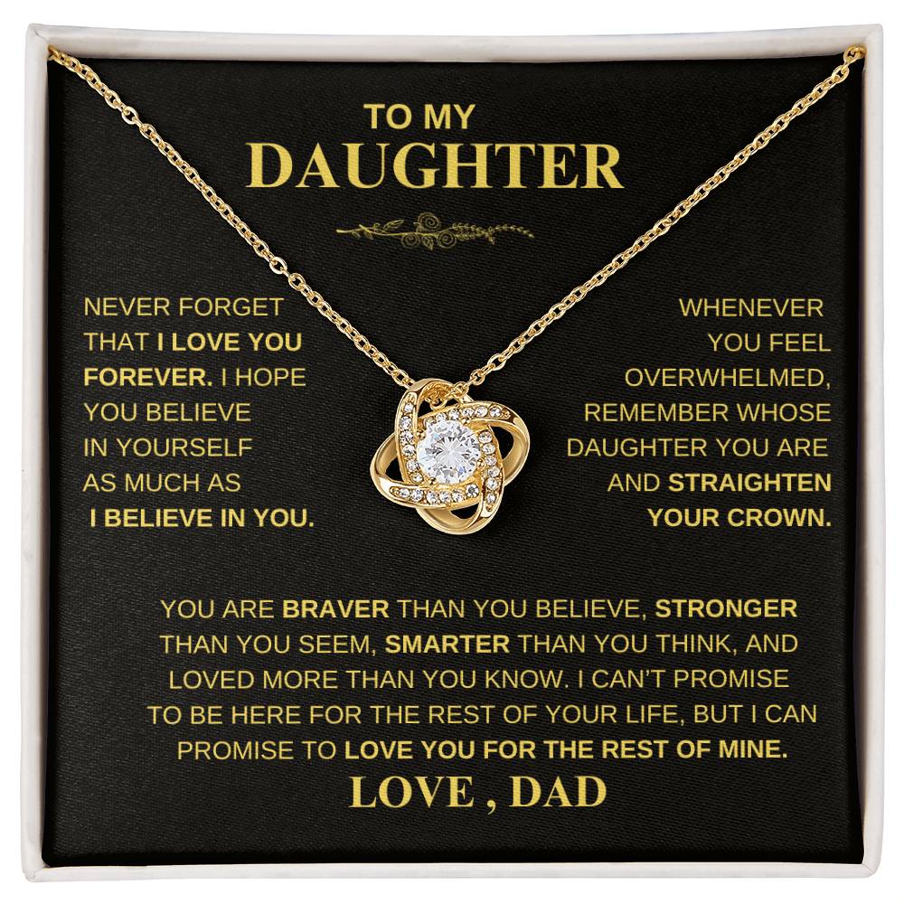 Beautiful Gift for Daughter From Dad "Never Forget That I Love You" Necklace