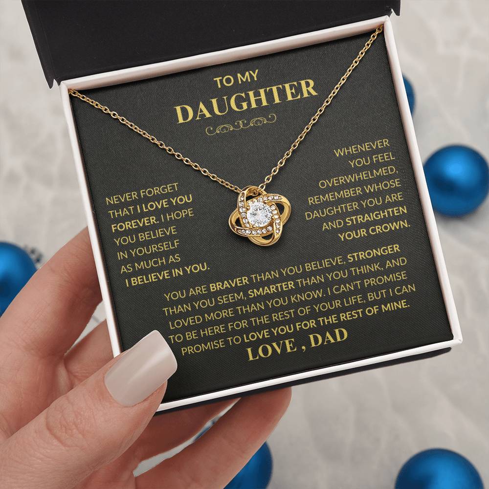 Beautiful Gift for Daughter From Dad "Never Forget That I Love You" Necklace,