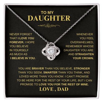 Beautiful Gift for Daughter From Dad "Never Forget That I Love You" Necklace