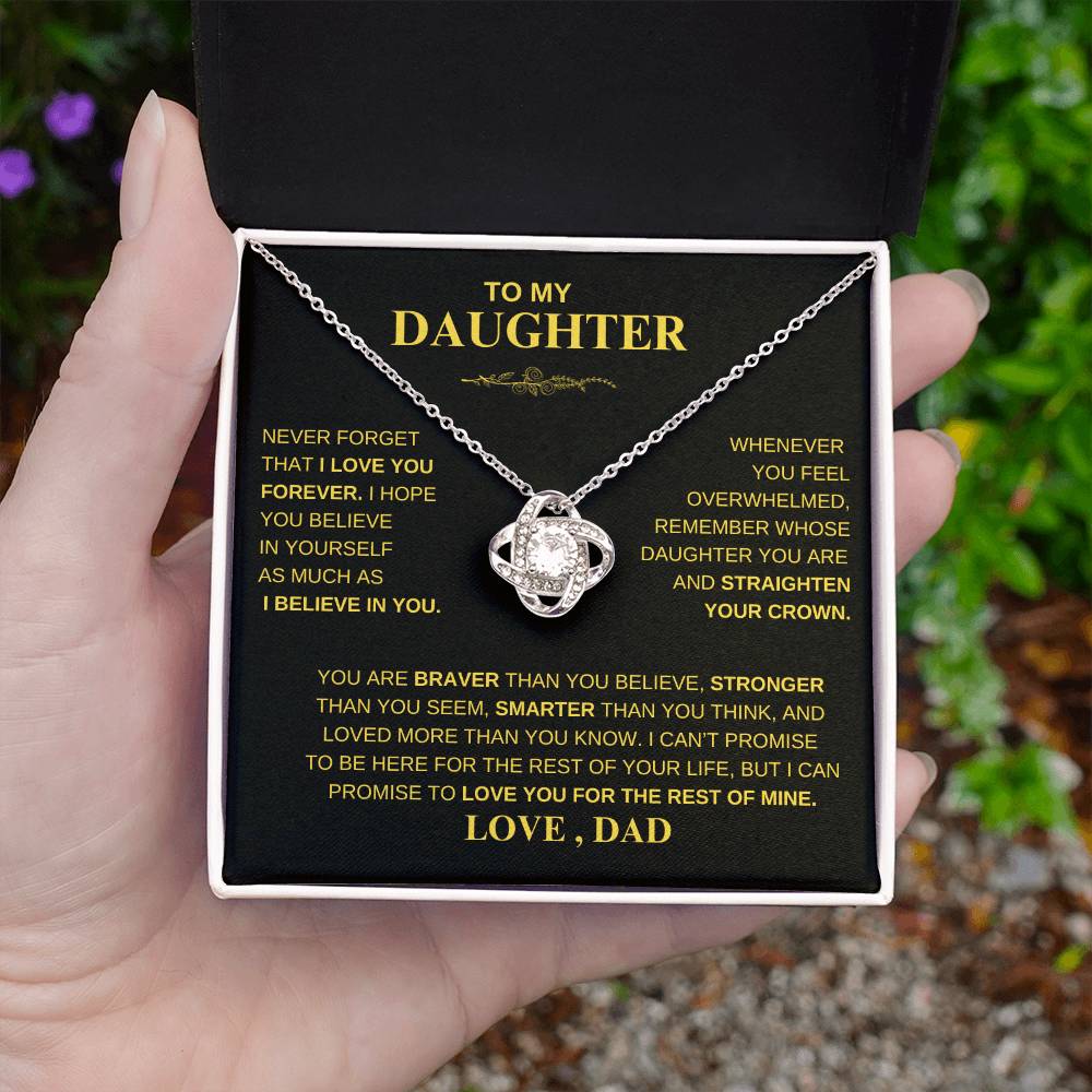 Beautiful Gift for Daughter From Dad "Never Forget That I Love You" Necklace