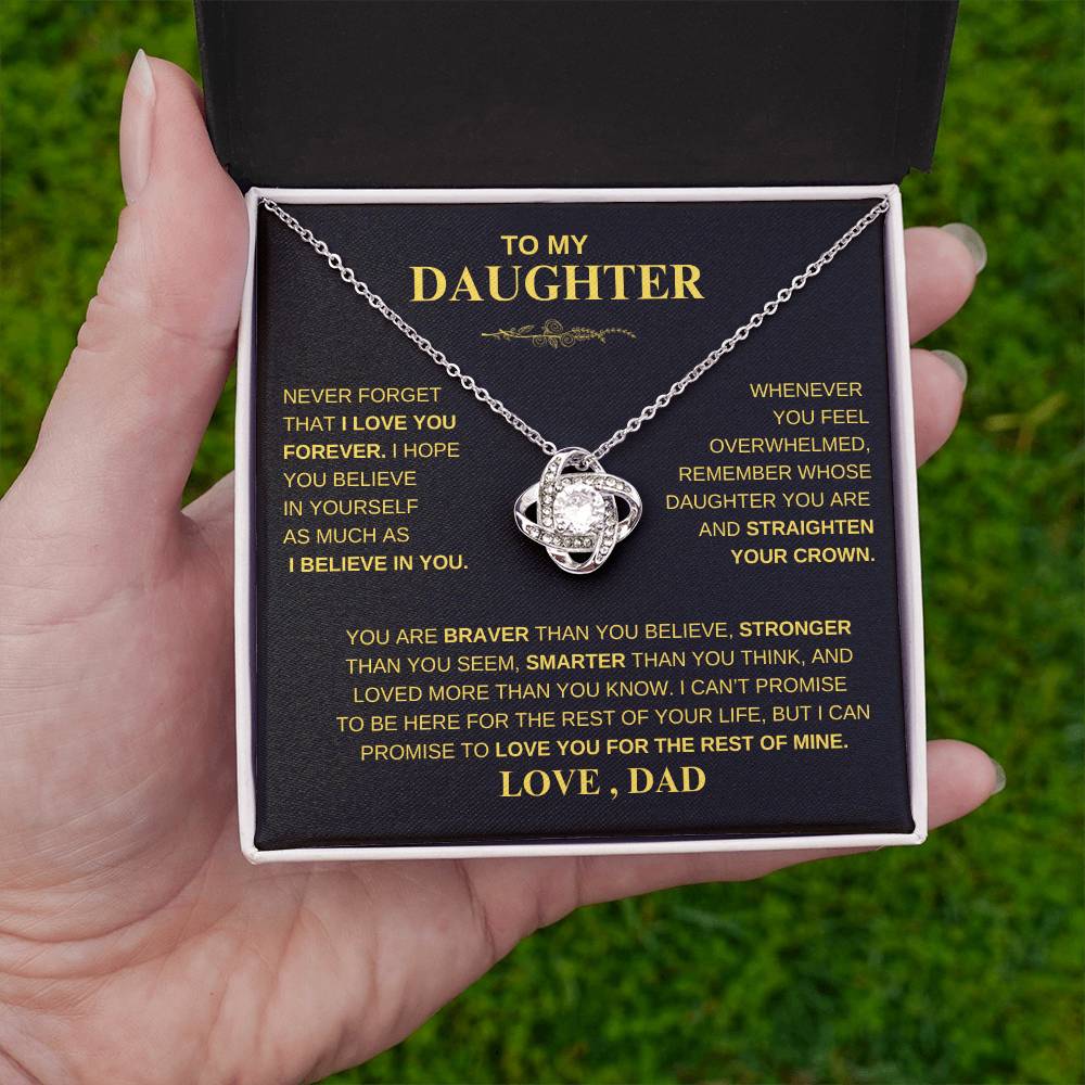 Beautiful Gift for Daughter From Dad "Never Forget That I Love You" Necklace