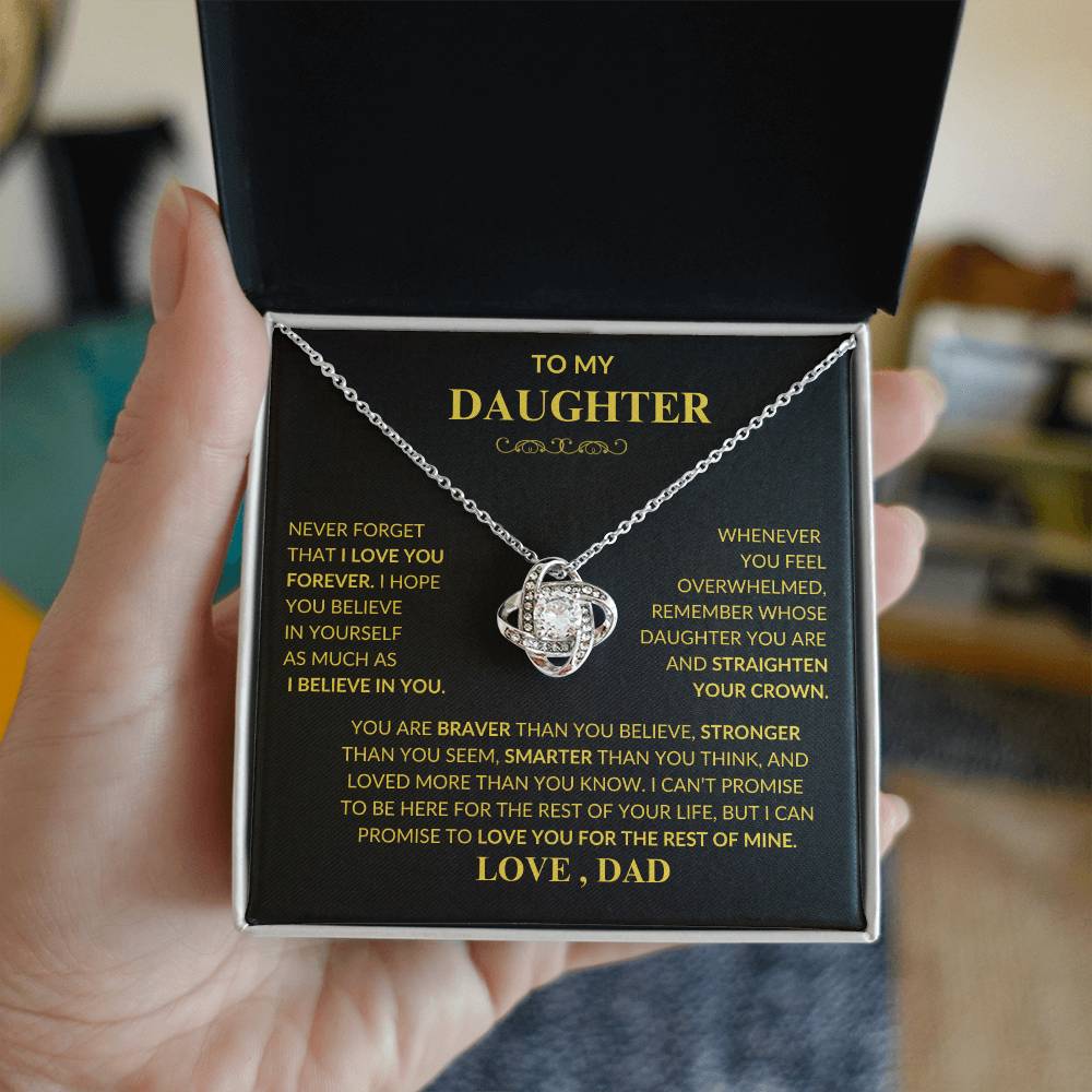 Beautiful Gift for Daughter From Dad "Never Forget That I Love You" Necklace,