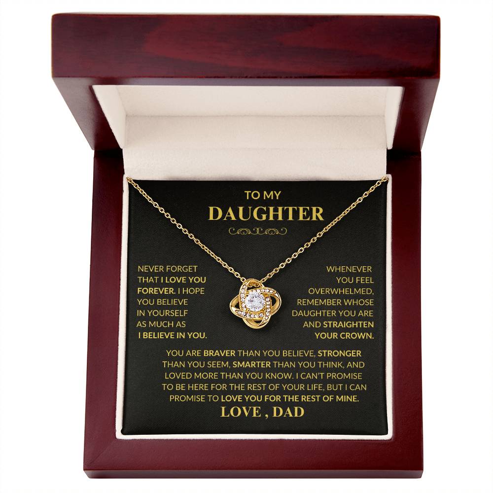 Beautiful Gift for Daughter From Dad "Never Forget That I Love You" Necklace,