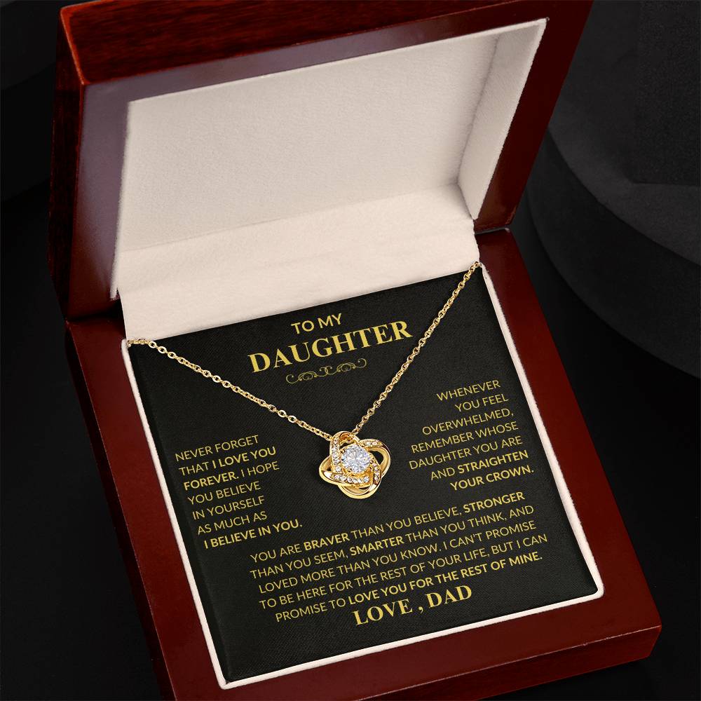 Beautiful Gift for Daughter From Dad "Never Forget That I Love You" Necklace,