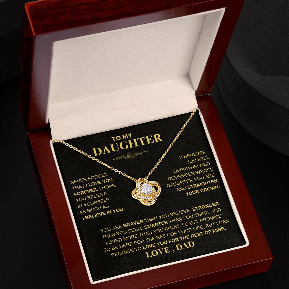 Beautiful Gift for Daughter From Dad "Never Forget That I Love You" Necklace