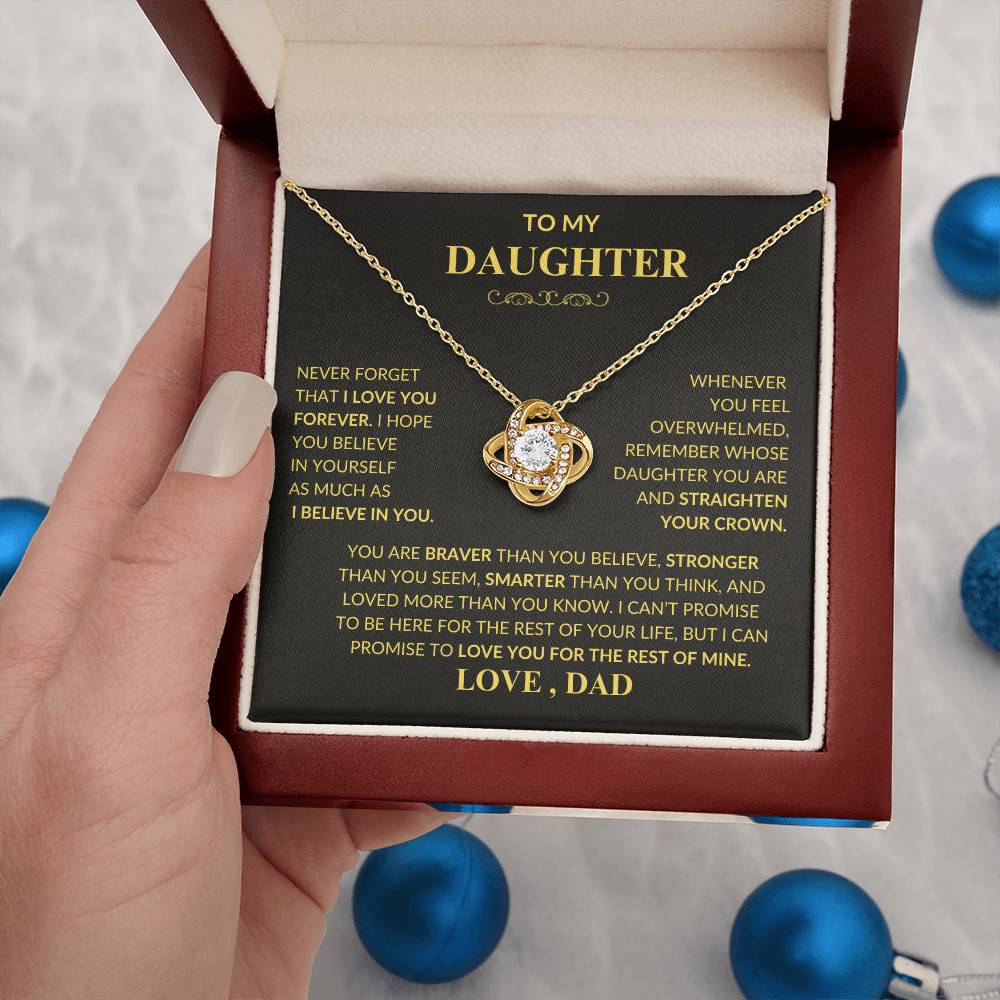 Beautiful Gift for Daughter From Dad "Never Forget That I Love You" Necklace,