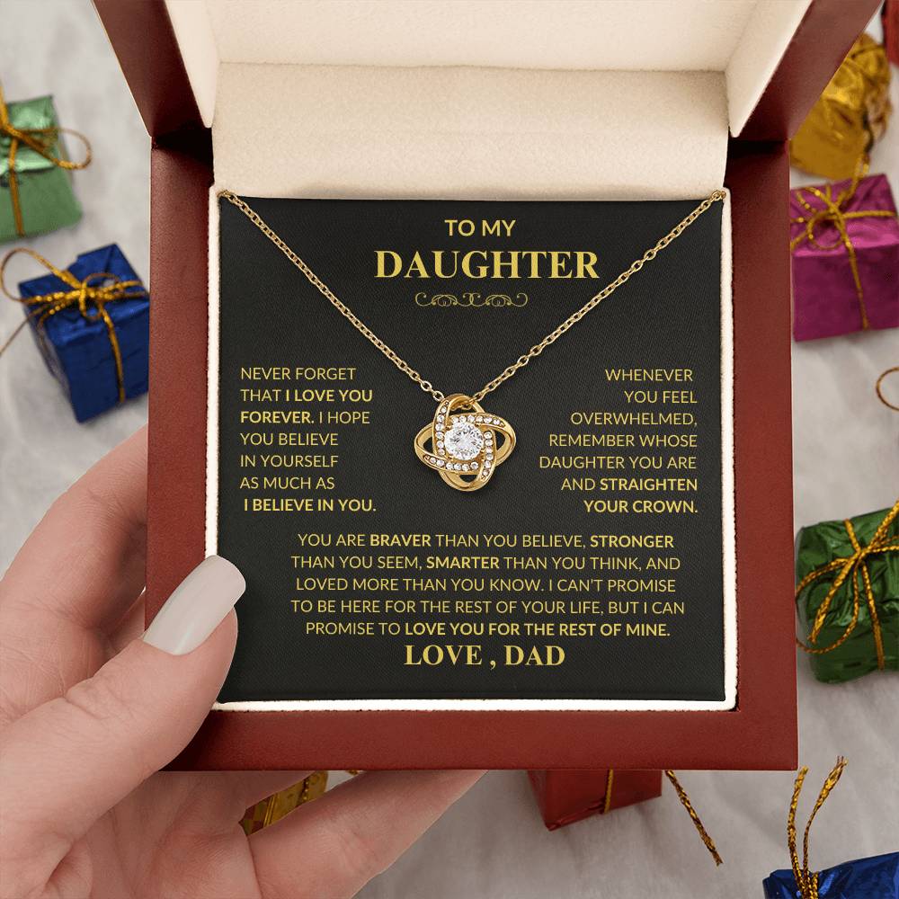 Beautiful Gift for Daughter From Dad "Never Forget That I Love You" Necklace,