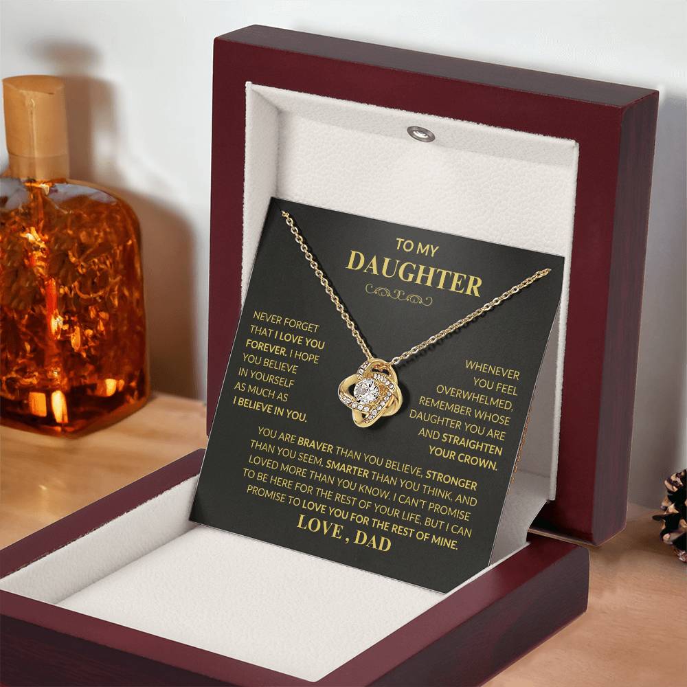 Beautiful Gift for Daughter From Dad "Never Forget That I Love You" Necklace,