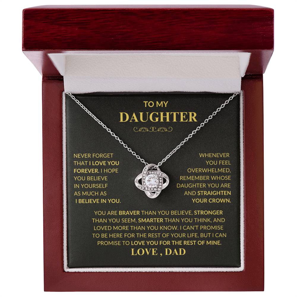 Beautiful Gift for Daughter From Dad "Never Forget That I Love You" Necklace,