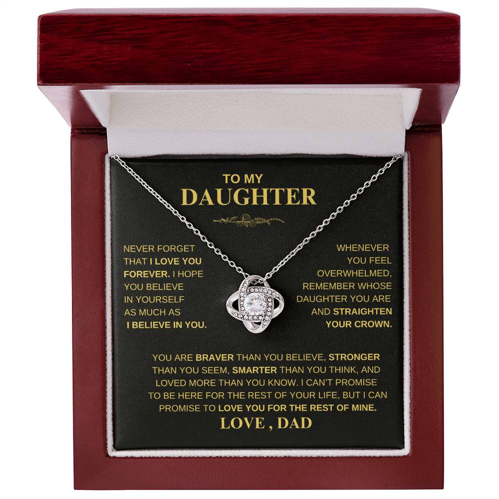 Beautiful Gift for Daughter From Dad "Never Forget That I Love You" Necklace