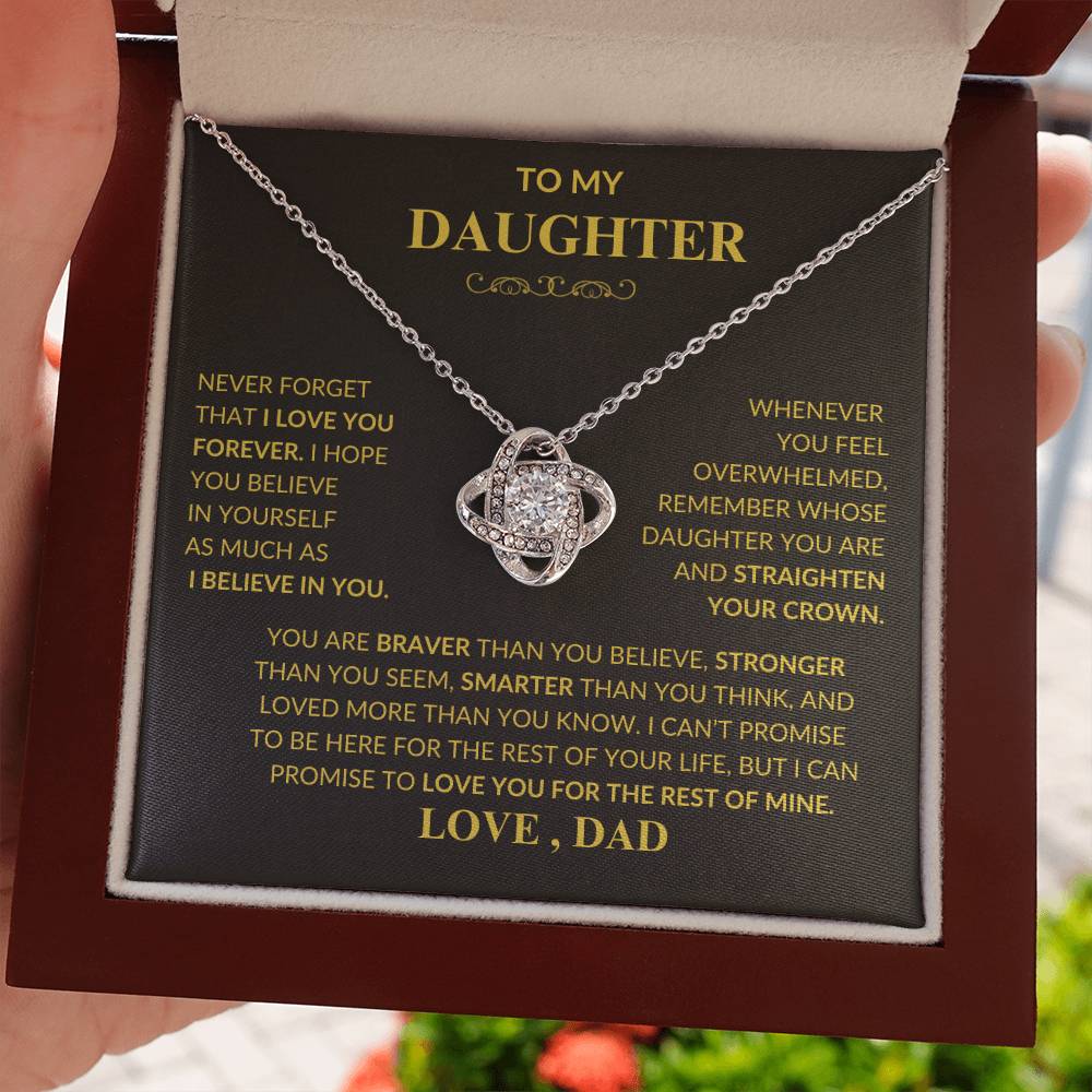 Beautiful Gift for Daughter From Dad "Never Forget That I Love You" Necklace,