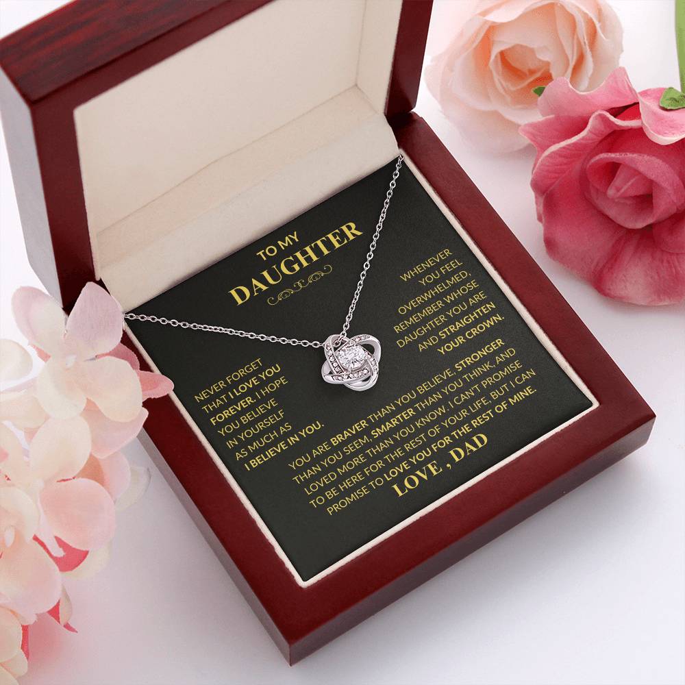 Beautiful Gift for Daughter From Dad "Never Forget That I Love You" Necklace,