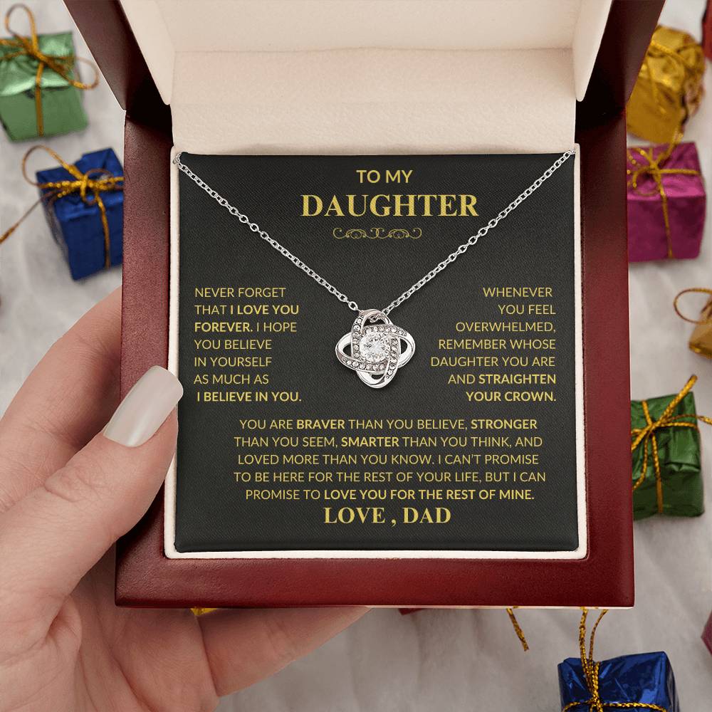 Beautiful Gift for Daughter From Dad "Never Forget That I Love You" Necklace,