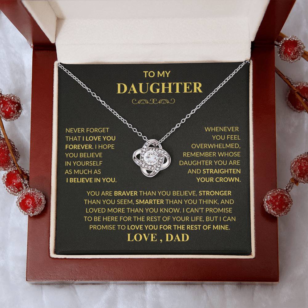 Beautiful Gift for Daughter From Dad "Never Forget That I Love You" Necklace,