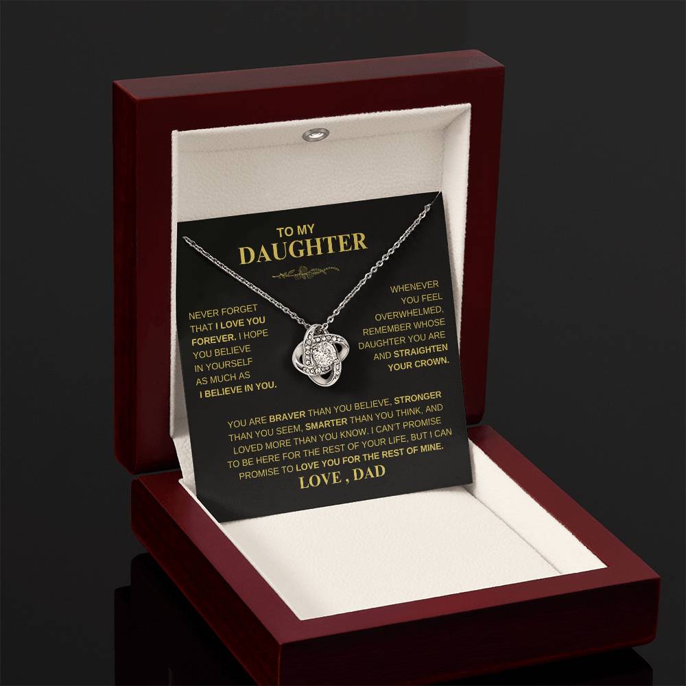 Beautiful Gift for Daughter From Dad "Never Forget That I Love You" Necklace